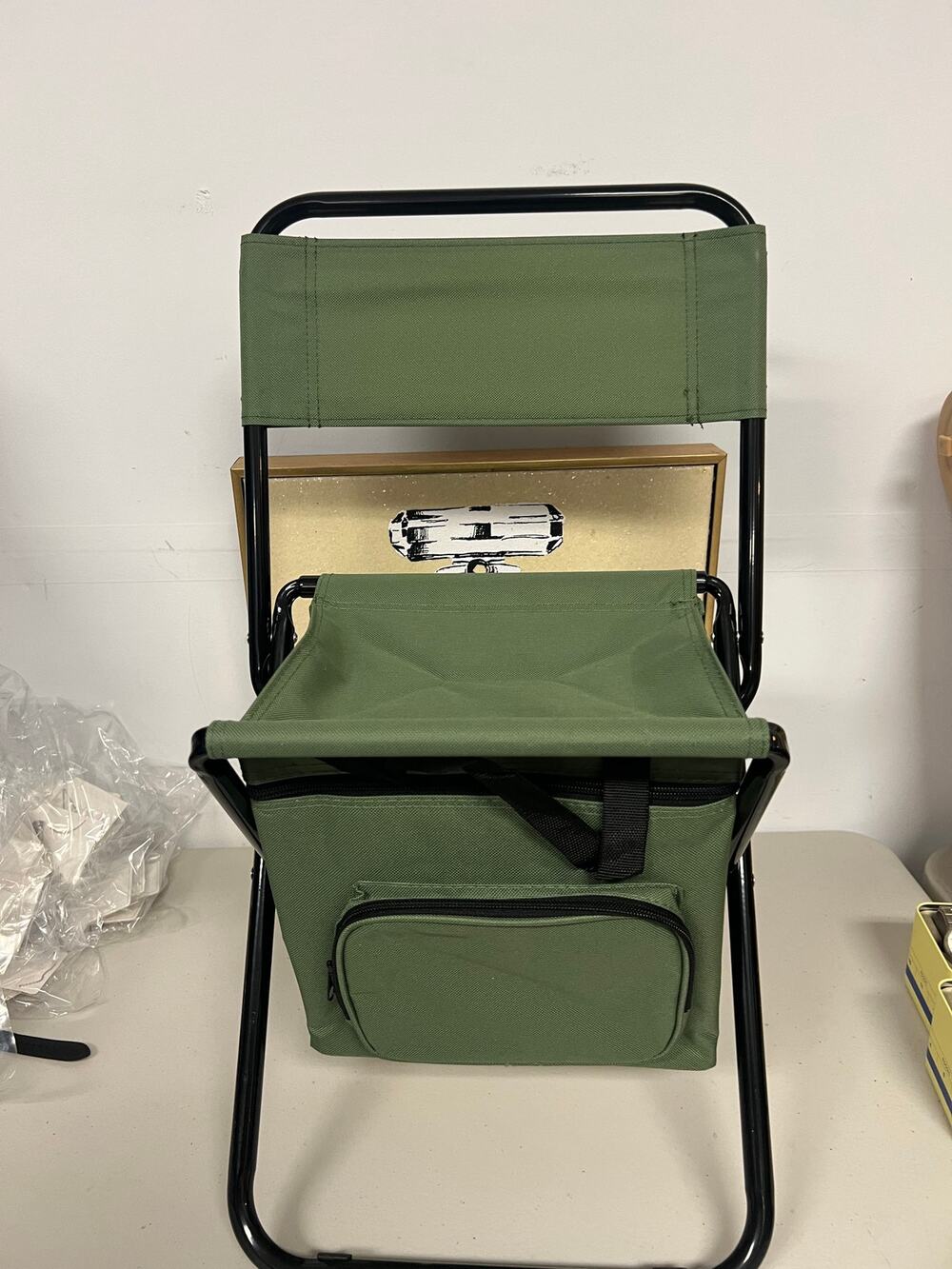 3-in-1 Portable Folding Camping Stool with Insulated Cooler Bag